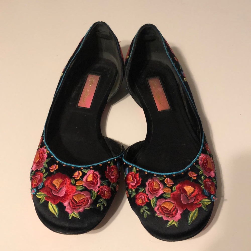 Betsey Johnson Jonila Embroidered Flats - Picture 5 of 10